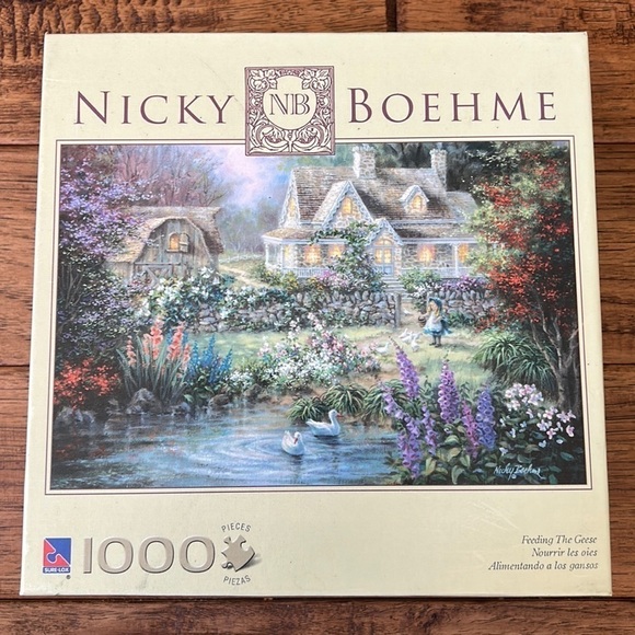 SURE-LOX Puzzles Nicky Boehm Feeding the Geese 1000 Piece Jigsaw Puzzle - Picture 1 of 5